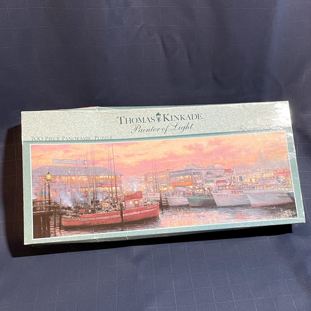 NWT Thomas Kinkade 700 piece Panoramic Puzzle ‘Fisherman’s Wharf’ 34” x 12”
